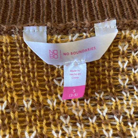 Mustard yellow and brown checkered cardigan. - Picture 2 of 4